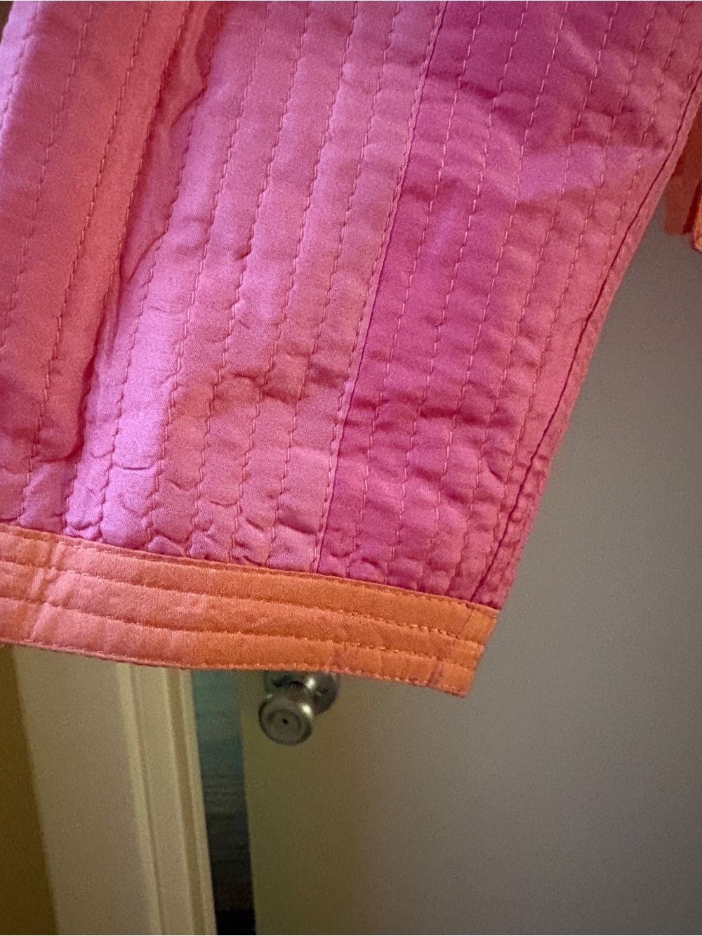 Women's Quilted Pink and Coral Reversible Jacket